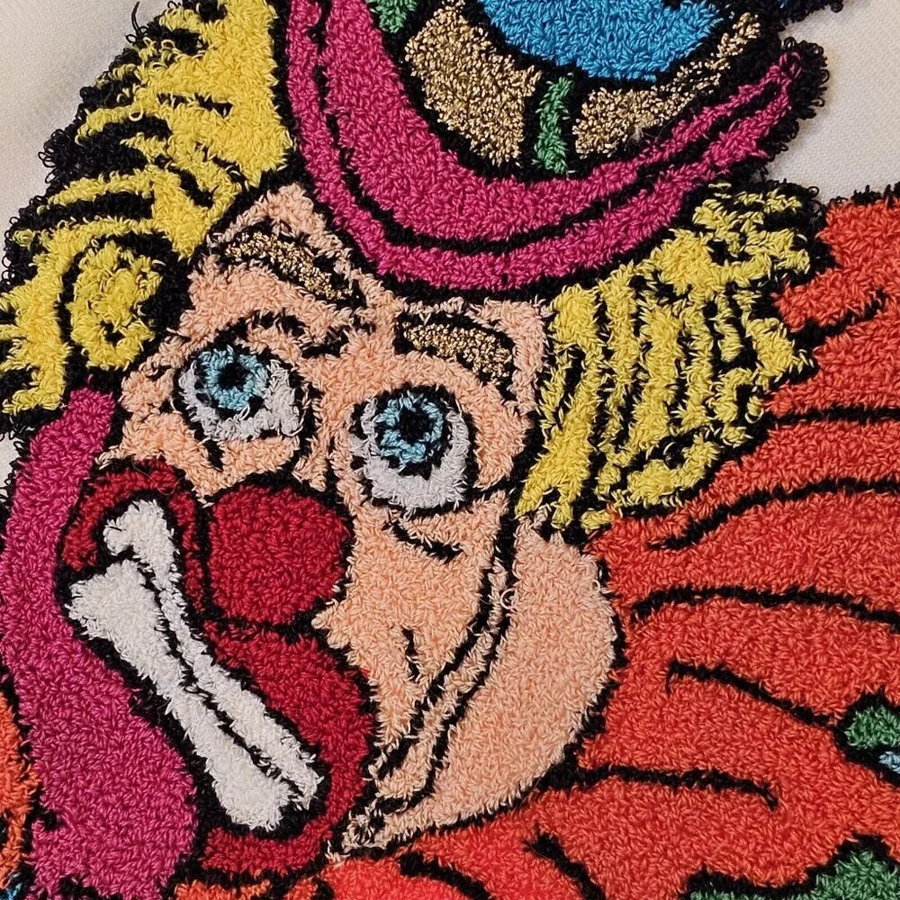 Vintage 80s Clown‎ Kids Quilt Patchwork Applique 40x60 Baby Tummy Time Handmade